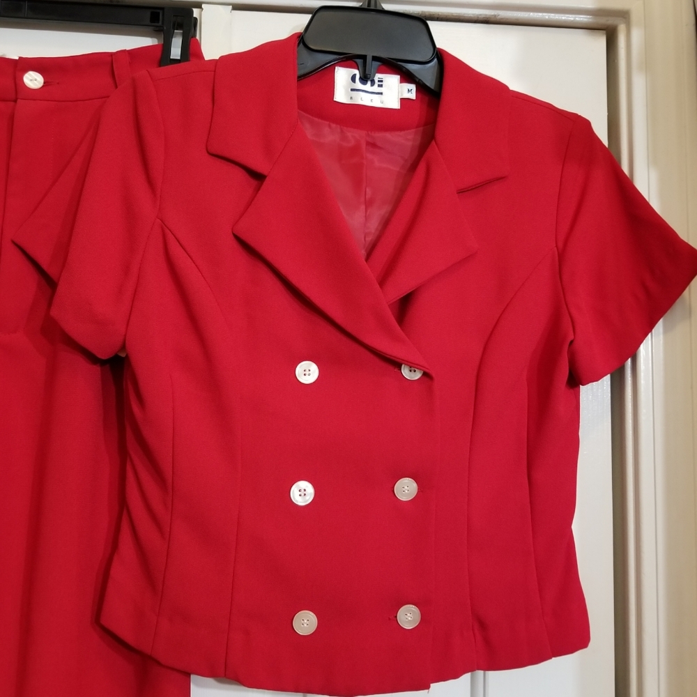 Vintage red 2 piece pant set - Picture 3 of 6
